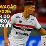 Pablo Maia com a camisa do São Paulo FC em campo