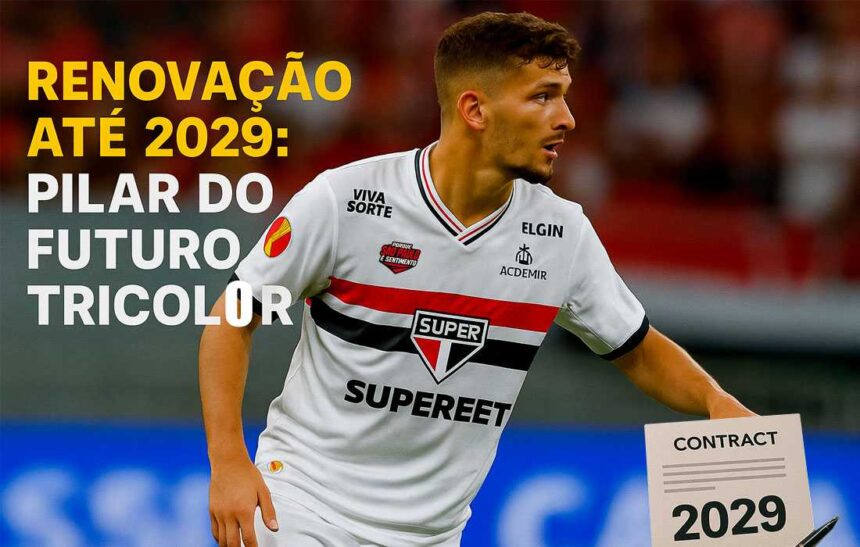 Pablo Maia com a camisa do São Paulo FC em campo