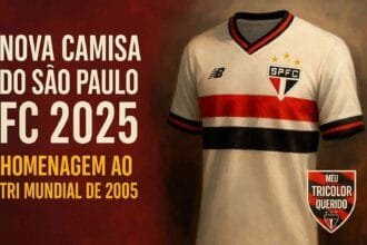 Nova camisa do São Paulo FC 2025 em homenagem ao tricampeonato mundial