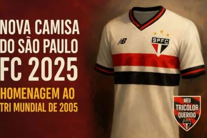 Nova camisa do São Paulo FC 2025 em homenagem ao tricampeonato mundial
