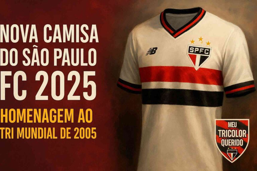 Nova camisa do São Paulo FC 2025 em homenagem ao tricampeonato mundial