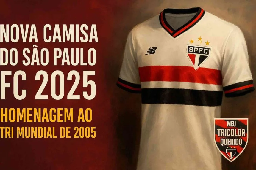 Nova camisa do São Paulo FC 2025 em homenagem ao tricampeonato mundial