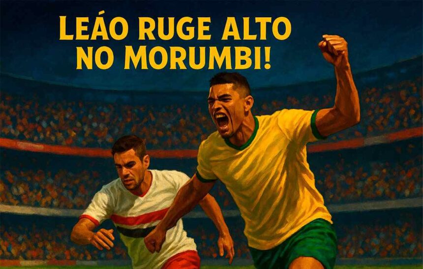 Jogadores do Mirassol comemorando gol no Morumbi contra o São Paulo
