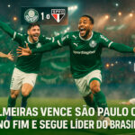 Palmeiras vence São Paulo com gol no fim e segue líder do Brasileirão