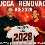 Lucca comemora gol com a camisa do São Paulo na Libertadores