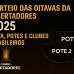 Sorteio das oitavas de final da Libertadores 2025 com clubes brasileiros nos potes