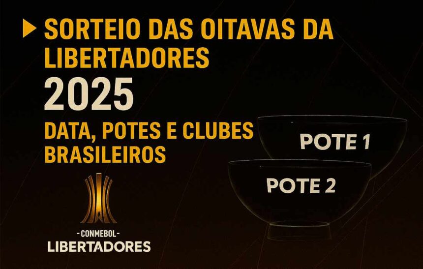 Sorteio das oitavas de final da Libertadores 2025 com clubes brasileiros nos potes