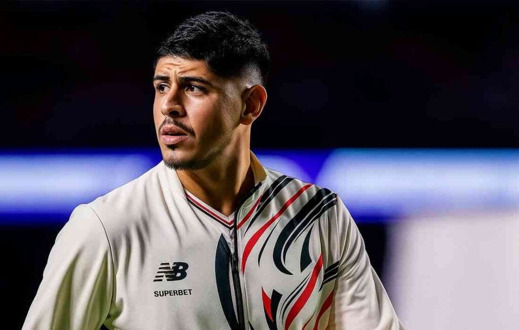 Alan Franco em campo pelo São Paulo em 2025