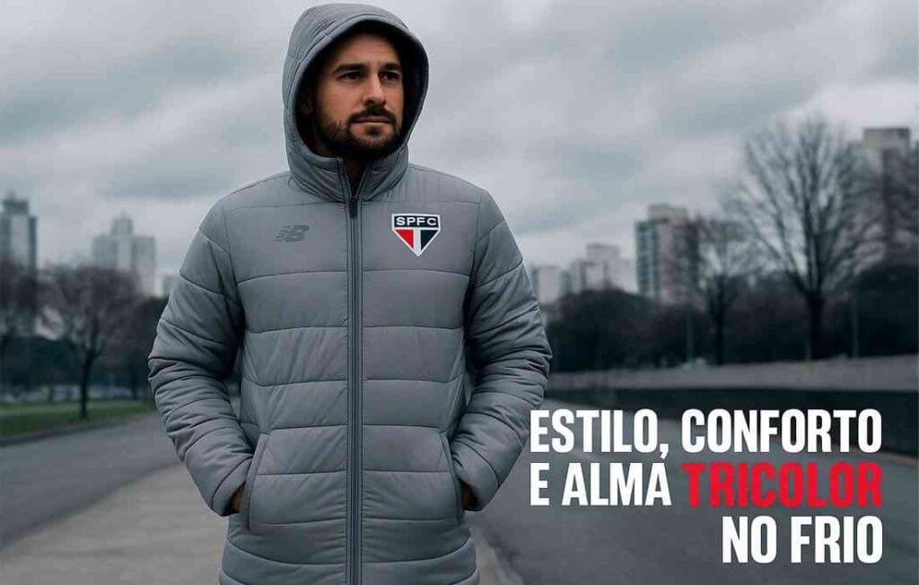 Jaqueta São Paulo New Balance Parka Puffer cinza