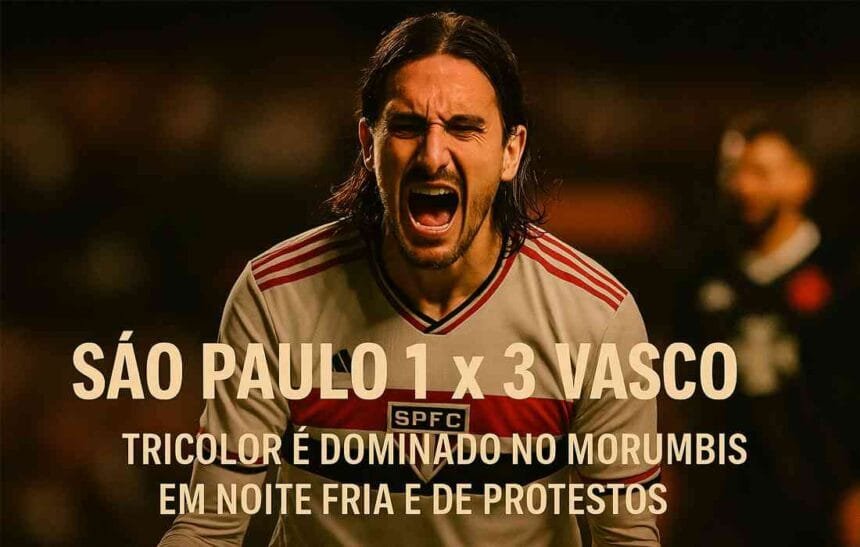 ⚽ São Paulo 1 x 3 Vasco: Tricolor é dominado no Morumbis em noite fria e de protestos 1 São Paulo perde por 3 a 1 para o Vasco no Morumbis pelo Brasileirão 2025