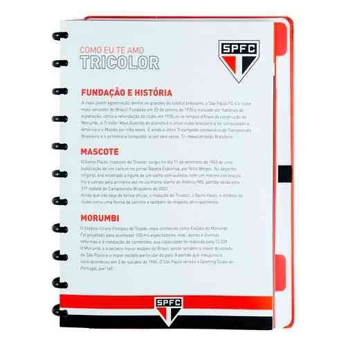 Caderno Inteligente São Paulo F.c. A5 Pequeno 8 Discos 80 Fl Preto