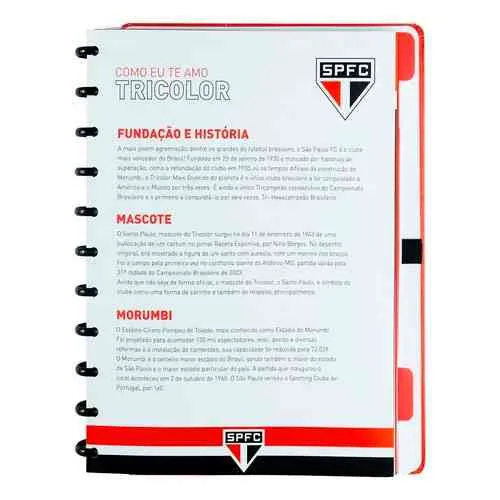 Caderno Inteligente São Paulo F.c. A5 Pequeno 8 Discos 80 Fl Preto
