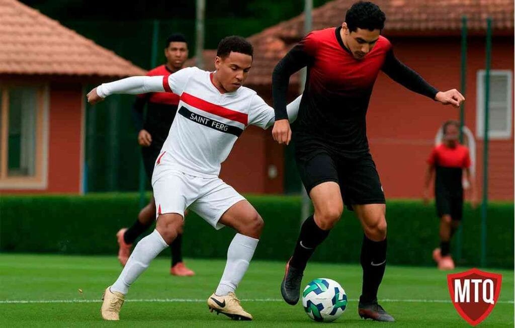 Jogadores do São Paulo e Athletico PR sub-17 em campo