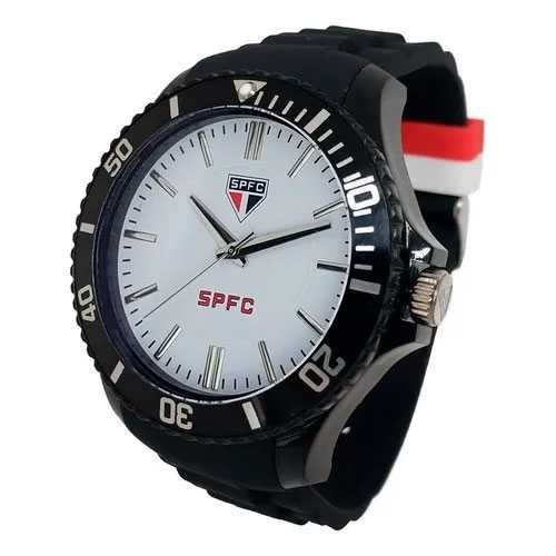 Relógio São Paulo Fc Oficial Masculino Preto Spfc-004-5