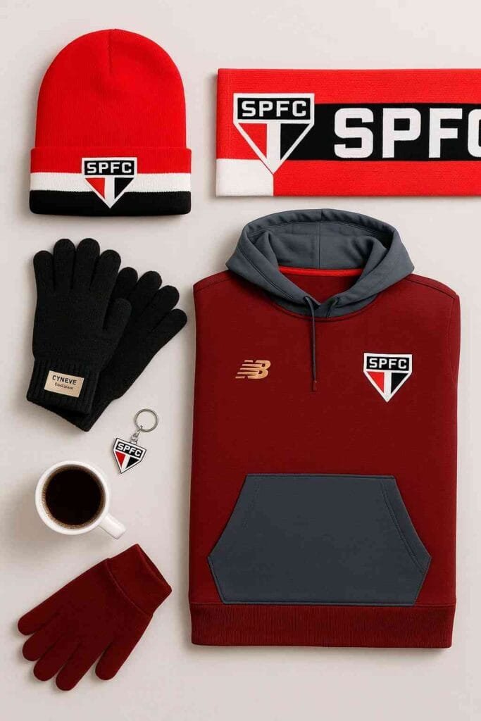 🧣 Torcedor raiz também sente frio: veja como usar o manto tricolor nos dias gelados 8 Acessórios de inverno do São Paulo FC