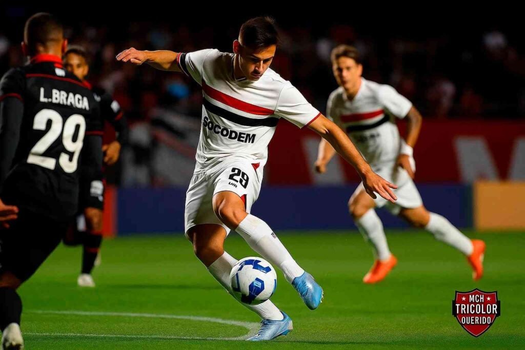Bobadilla abriu o placar após linda triangulação São paulo 2 x 0 vitória