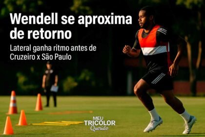 Wendell se aproxima de retorno no São Paulo FC durante treino no CT da Barra Funda