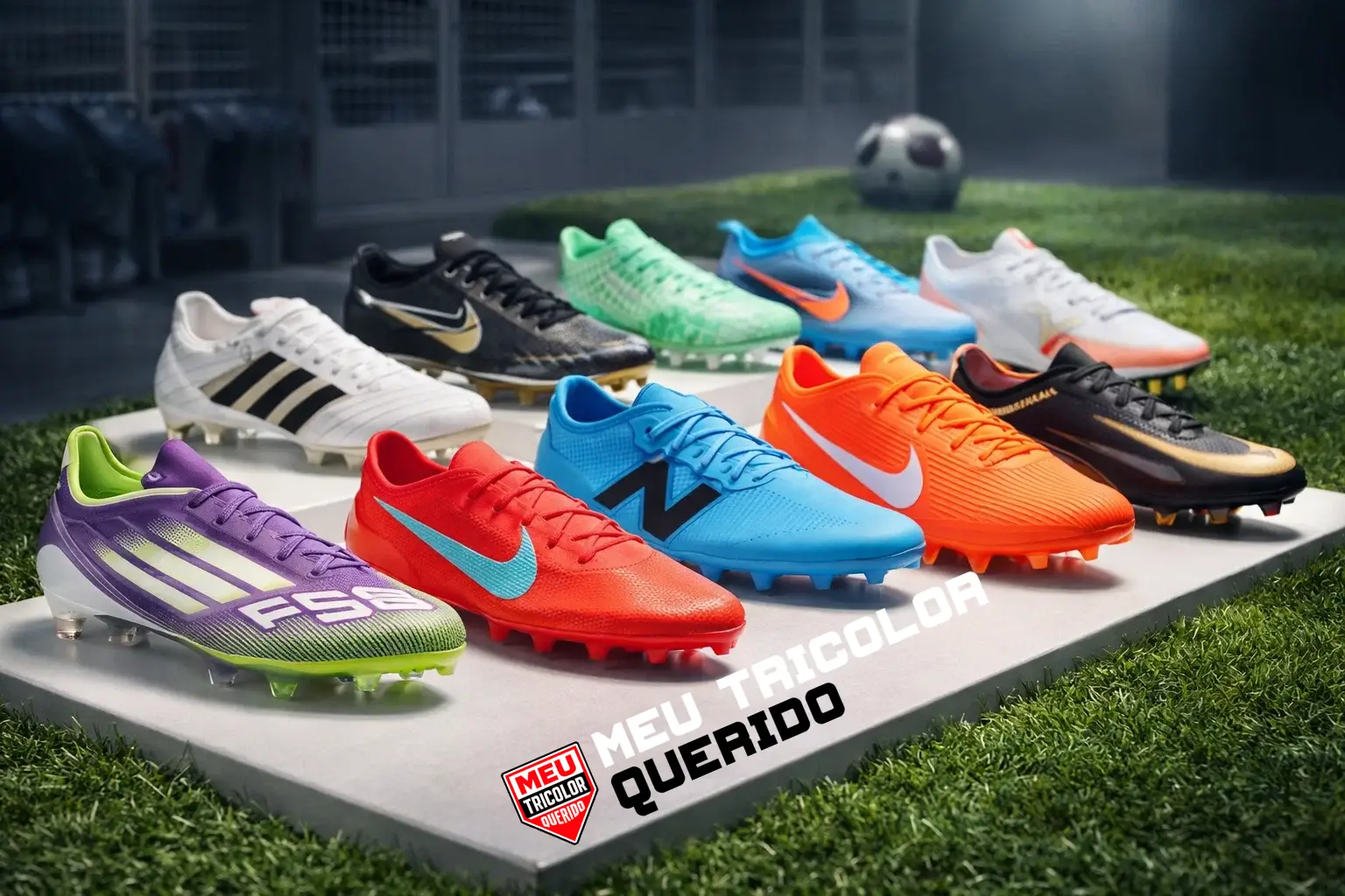 Melhores chuteiras de campo 2026 (FG) — top 10 atualizado Vitrine com melhores chuteiras de campo 2026 em gramado natural, destacando travas FG e cabedais leves (imagem 4:3).