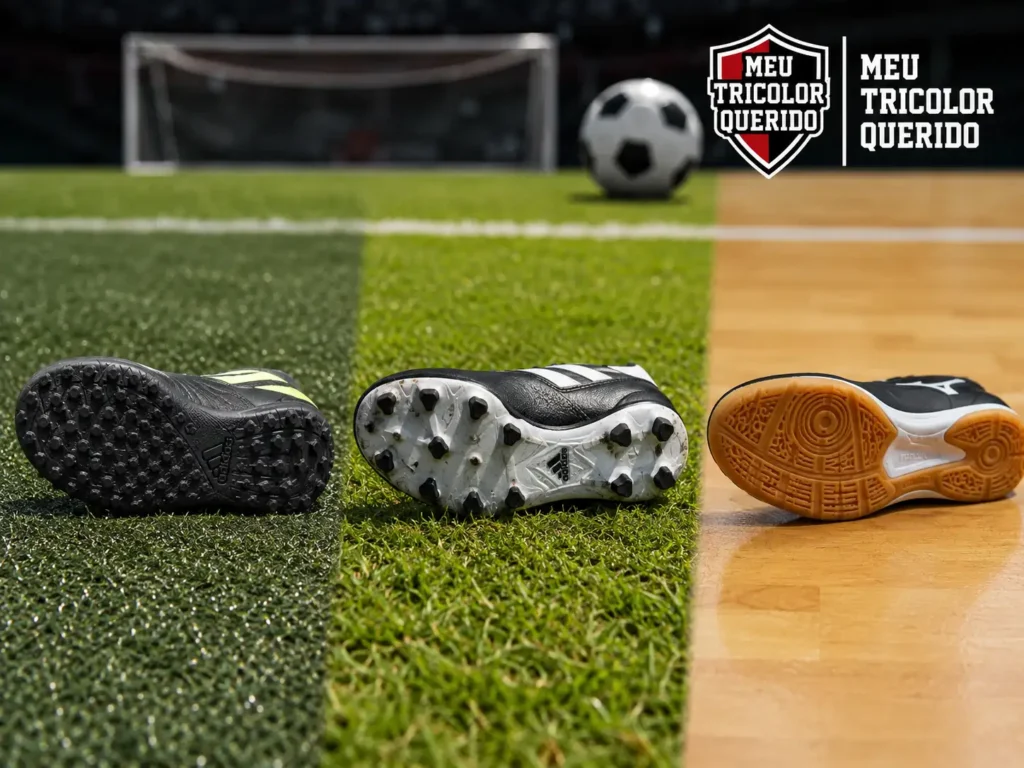 Melhores chuteiras society 2026 Diferença entre chuteira society, chuteira de campo e chuteira de futsal