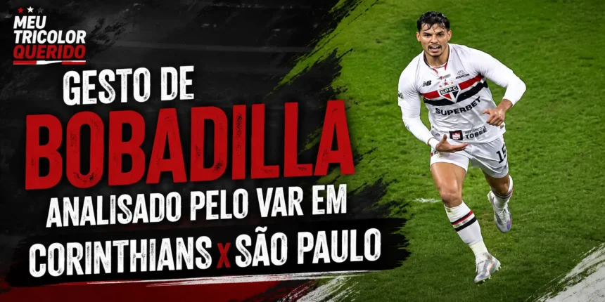Gesto de Bobadilla analisado pelo VAR em Corinthians x São Paulo