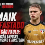 Maik afastado no São Paulo durante treino no CT