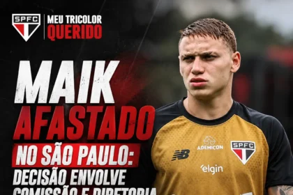 Maik afastado no São Paulo durante treino no CT