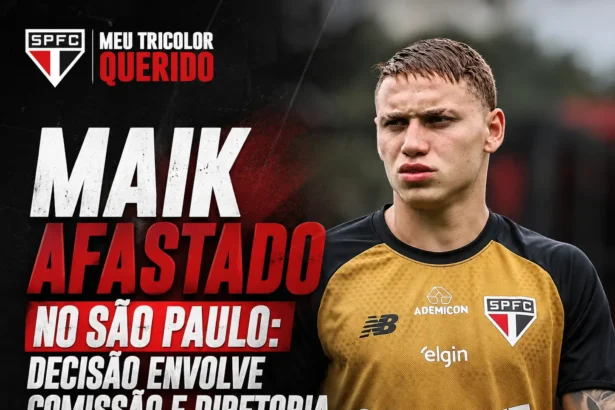 Maik afastado no São Paulo durante treino no CT
