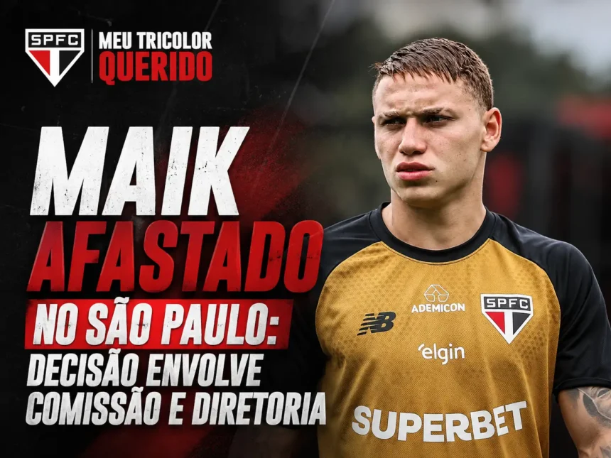 Maik afastado no São Paulo: lateral perde espaço e treina separado do elenco 1 Maik afastado no São Paulo durante treino no CT