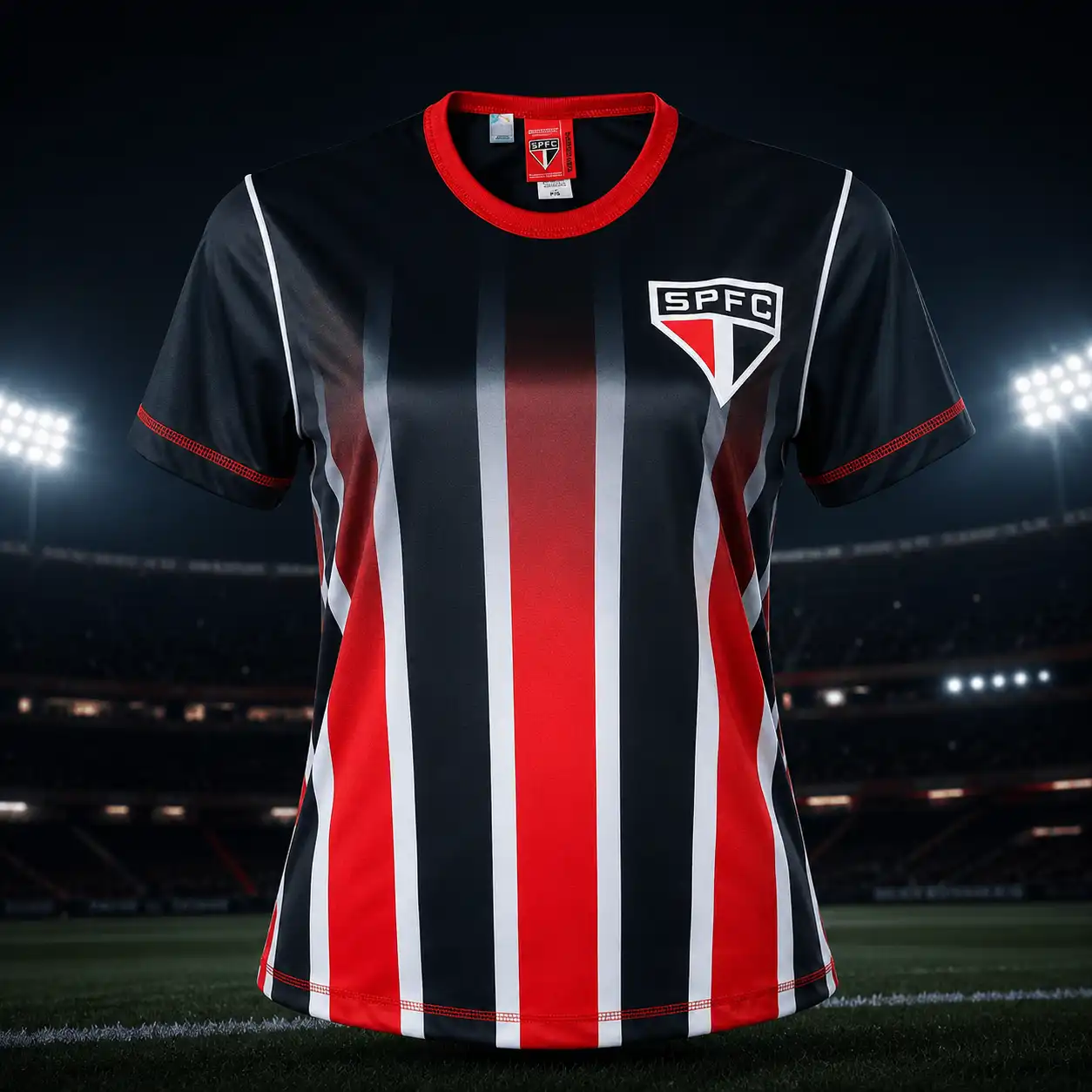 Camisa São Paulo FC Ser Feminina Braziline preta e vermelha